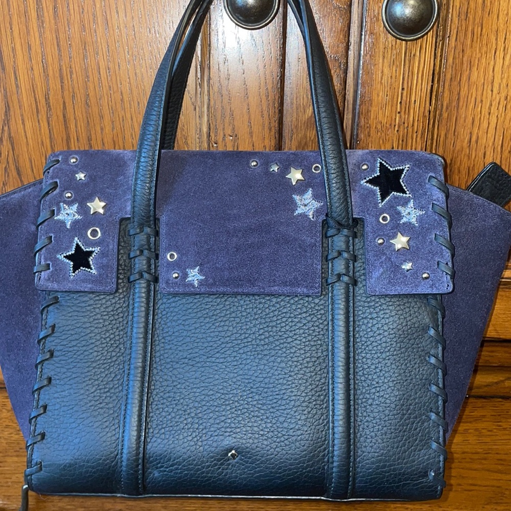 New Kate Spade Black Leather Suede Purse